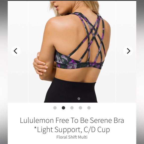 Lululemon Free To Be Serene Bra Light Support C/D Cups Floral Shift Multi - Picture 1 of 4